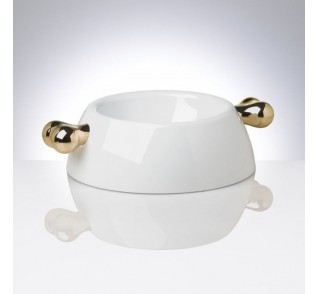 Bellomania Atrium classic gold dog Bowl White M
