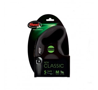 Flexi Classic με ιμάντα 5 μέτρων, έως 25 κιλά Μαύρο Medium