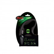 Flexi Classic με ιμάντα 5 μέτρων, έως 15 κιλά Μαύρο Small