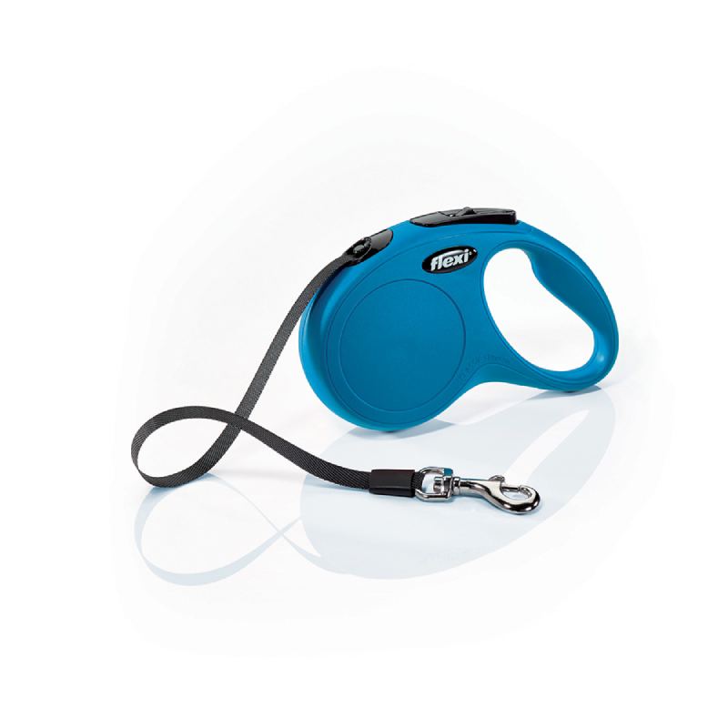 Flexi Classic με ιμάντα 5 μέτρων, έως 15 κιλά Μπλε Small