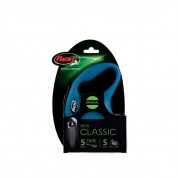 Flexi Classic με ιμάντα 5 μέτρων, έως 15 κιλά Μπλε Small
