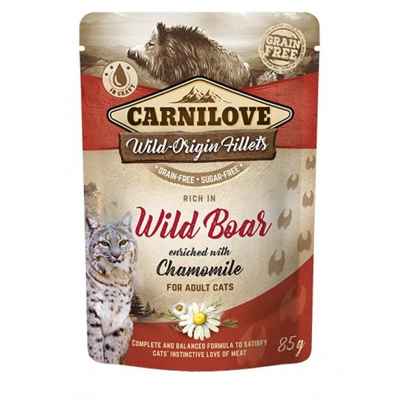 Carnilove® Pouches Wild Boar enriched with Chamomile 85 gr.
