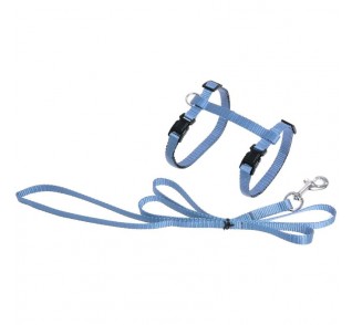 Flamingo CAT HARN+LEASH LIGHT BLUE 110CM