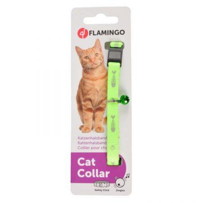 Flamingo CAT COLLAR GREEN 30CM10MM