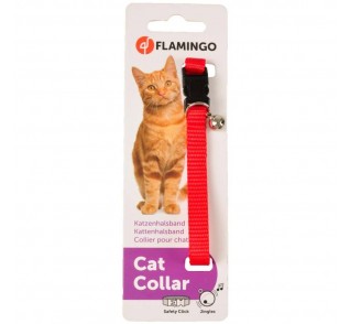 Flamingo CAT COLLAR+BELL RED 30CM