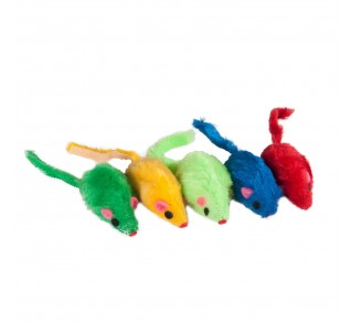 Flamingo COLOURED PLUSHMICE 5CM 5ST/BAG