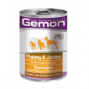 Gemon Chunks with Chicken and Turkey – Puppy & Junior 415g 