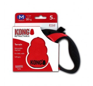 Kong Retractable Leash Terrain Red Medium