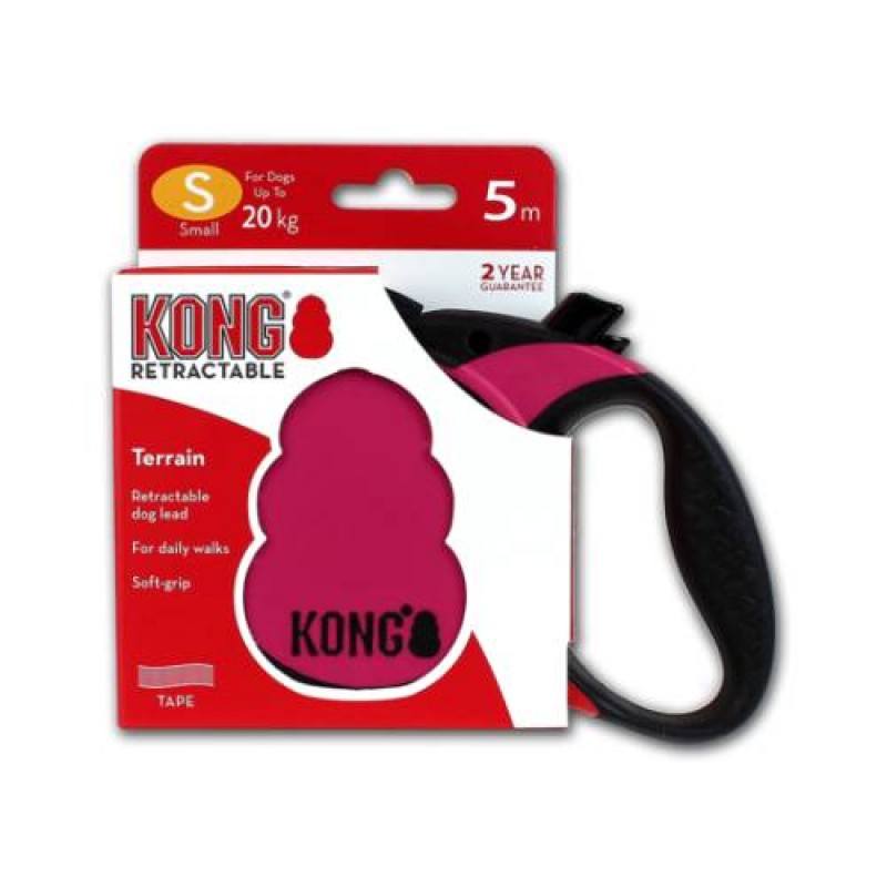 Kong Retractable Leash Terrain Pink Small