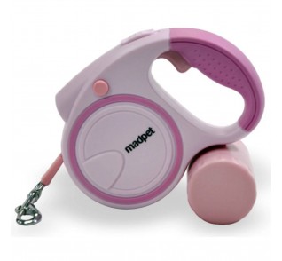 Λουρί Επαναφοράς MadPet 5m 3 σε 1 Ιμάντας έως 50kg Ροζ