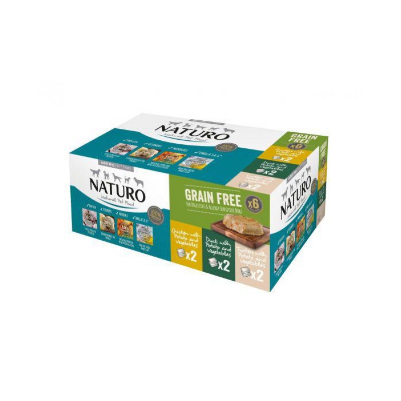 NATURO Dog Grain Free 400g x 6 pack Variety Trays
