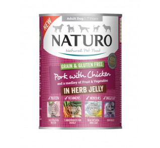 Naturo Adult Dog Grain & Gluten Free Pork with Chicken in a Herb Jelly 390g