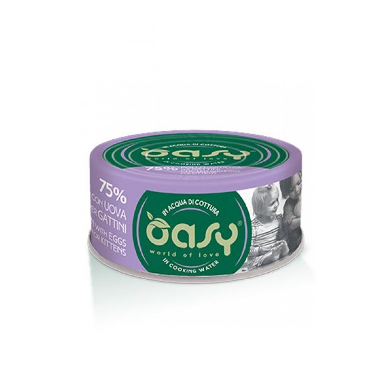 Oasy Tin chicken/Κοτόπουλο with eggs for kitten 70gr