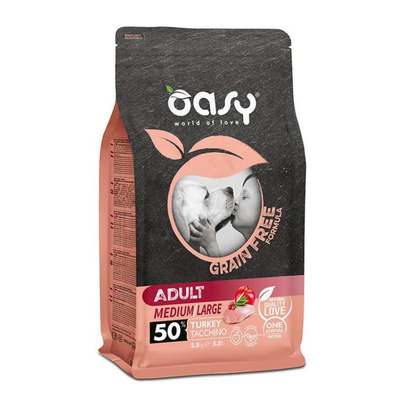 OASY Grain Free Adult Medium Large Turkey 2.5kg