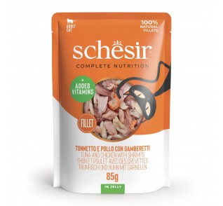Schesir Tuna And Chicken Fillets With Shrimps in jelly 85g